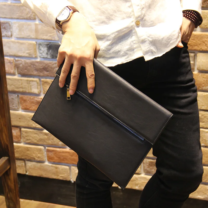 New PU leather clutch men envelope clutch bag men male business portfolio bag men envelope bags ...