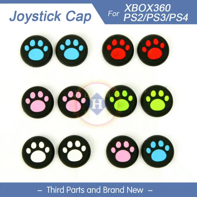 Special Offers HOTHINK 10pcs/lot cartoon footmark Silicone Cap Thumb Stick Joystick Rubber Cover For PS4 Controller PS3 gamepad Xbox 360