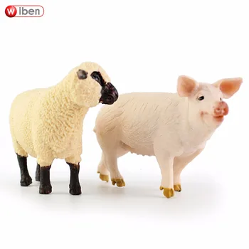 

Wiben Pig Sheep Plastic Simulation Farm Animals Model Action & Toy Figures Toys for Children Giftt Collection