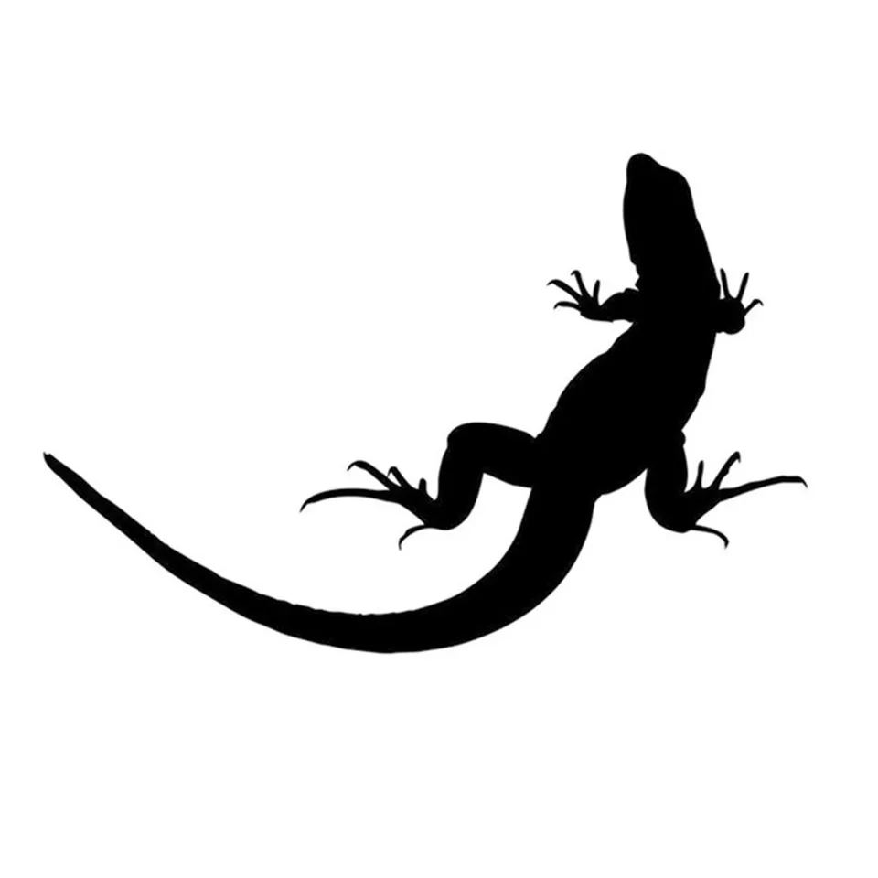 12.78.3CM Vivid Lizard Salamander Pattern Vinyl Car Styling Funny Animal Car Stickers  BlackSilverLaser (2)