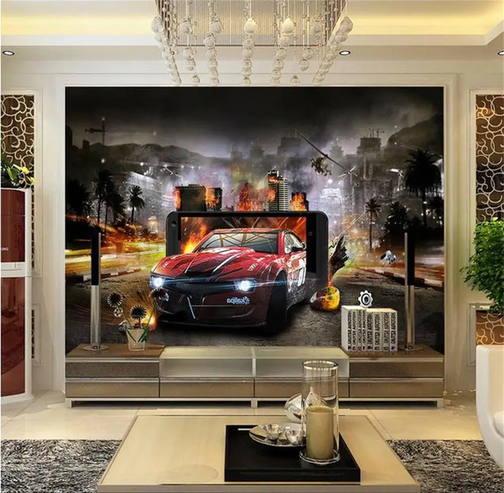 3D wallpaper custom wallpaper Cars to flee wallpaper ...