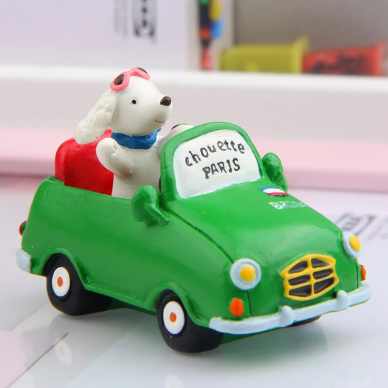 1PCS Cute 5cm Dog Car Resin Toy Doll Game Figure Statue Baby Toy For