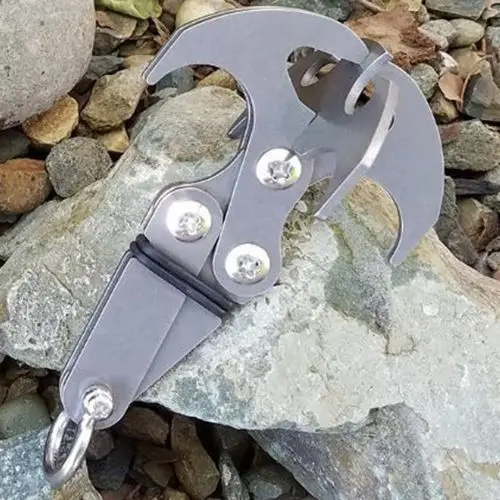 

OUTDOOR SURVIVAL STAINLESS STEEL GRAPPLING HOOK CLAW CLIMBING GRAVITY CARABINER