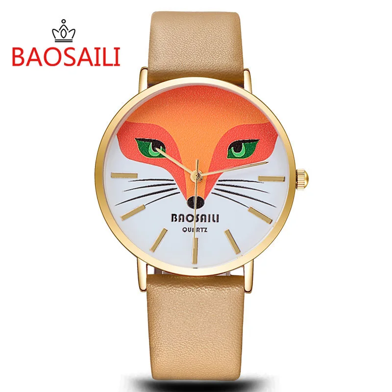 Модные модные современные женские часы BAOSAILI с изящным изображением лисы