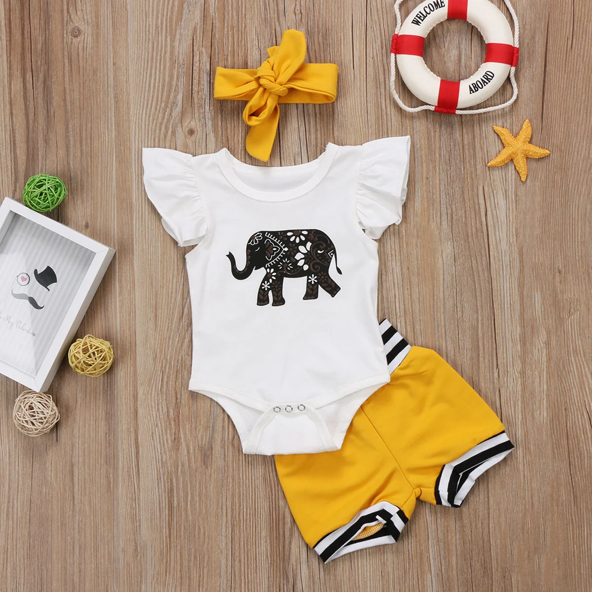 2018 NEW 0-18M Baby Girl Boy Clothes Short Sleeve Tops Romper Shorts Bottoms Outfits Set lovely wild simple and generous CH | Детская