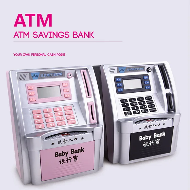 Simulation ATM Saving Banks Children Kids ATM Piggy Bank ATM Money Safe