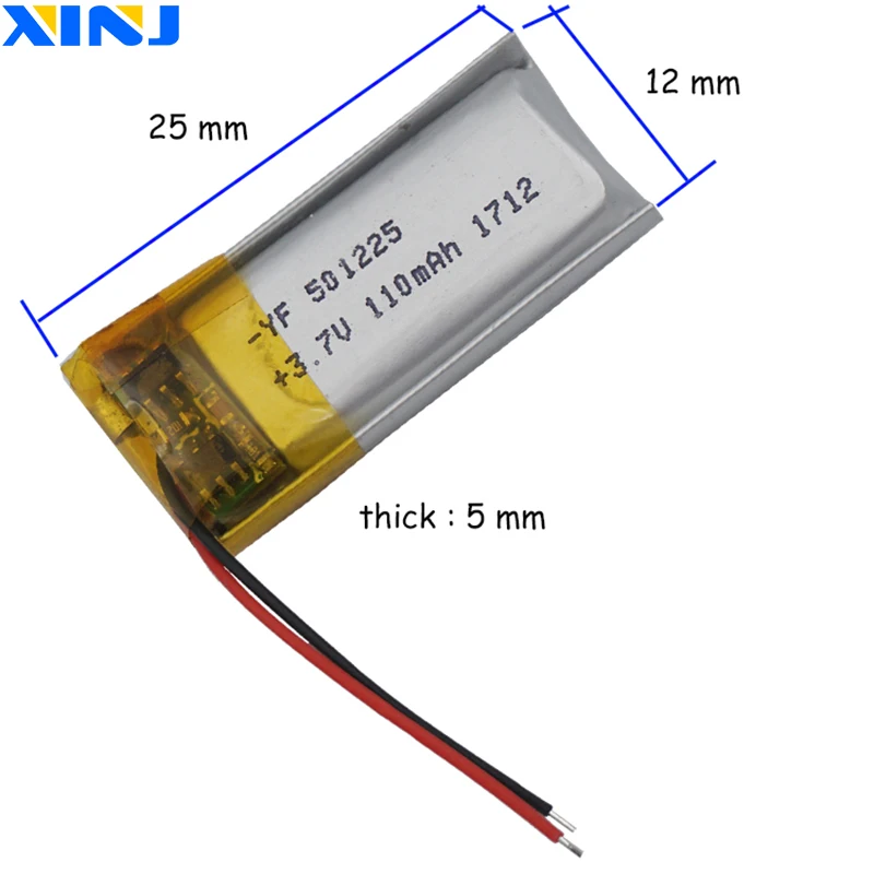 XINJ 3,7 в 110 мАч литий-полимерный аккумулятор литий-ионный Литий-полимерный аккумулятор 501225 для mp3/mp4 наушников bluetooth наушники Динамик Смарт-часы