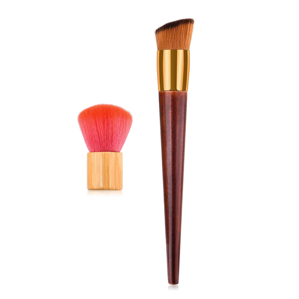 

BBL 2 Piece Angled Foundation Contour Brush + Powder Blush Brush Contouring Sculpting Beauty Essentials Tools Brushes for Makeup