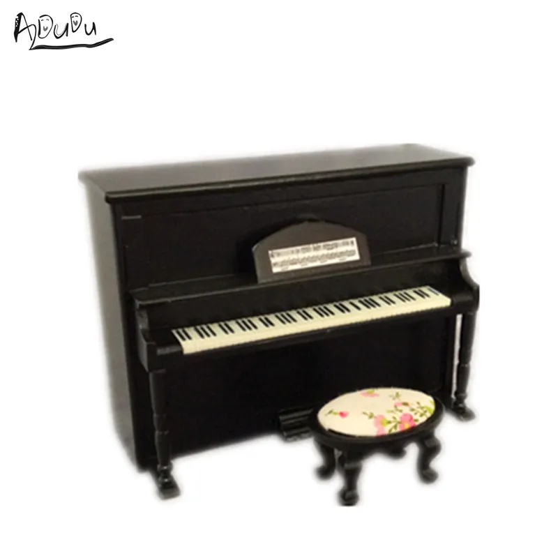 Dollhouse miniature piano black