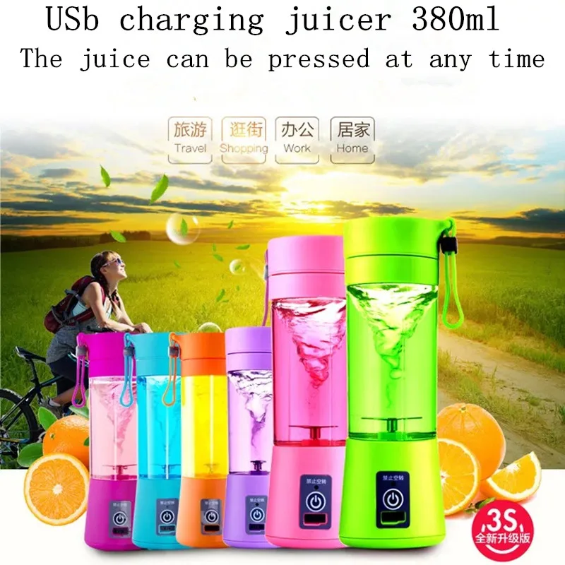 

Power-driven Mini Juicer Cup New 380ml USB Household Use Creative Portable Fruit Juice Blender Vegetables Squeeze Electric Cup