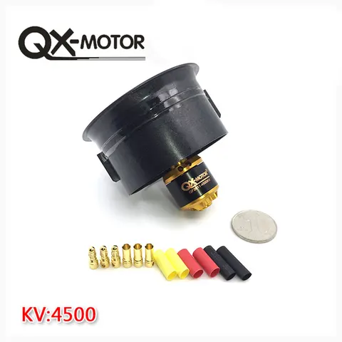 64mm EDF Set QF2611 4500KV Motor with 5 Blades Ducted Fan for RC Airplane title=