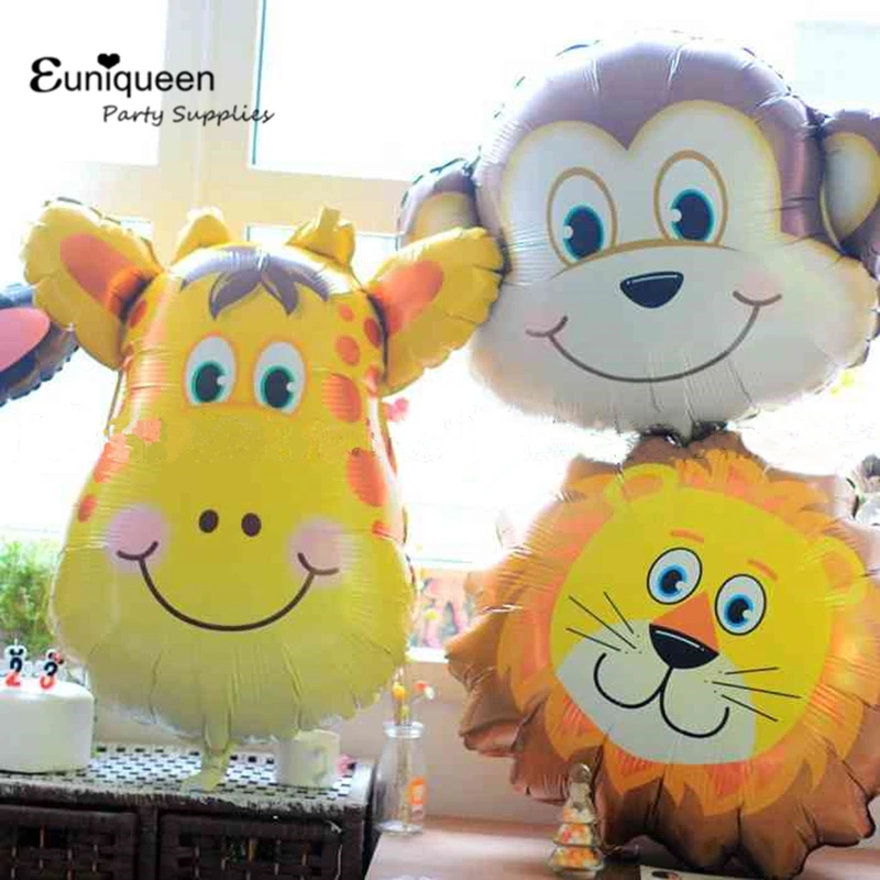 

Children Party Tiger Lion Monkey Zebra Giraffe Cow Air Balloon Safari Wildlife Animal Zoo Theme Kids Gift Birthday Party Decor