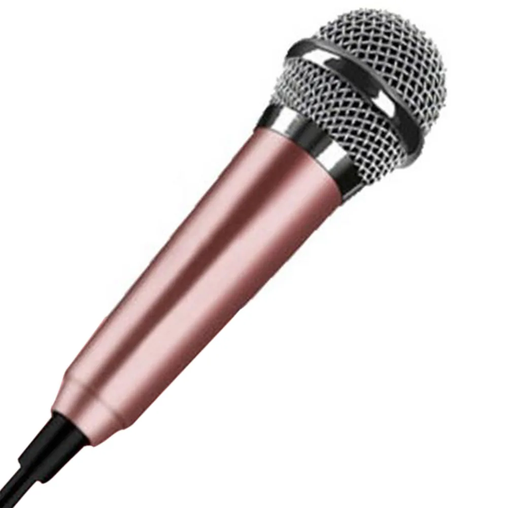 3,5 мм Мини Портативный Студийный речевой микрофон KTV караоке микрофон с кабелем 1,5 м для телефона ноутбука ПК рабочего стола - Цвет: Golden