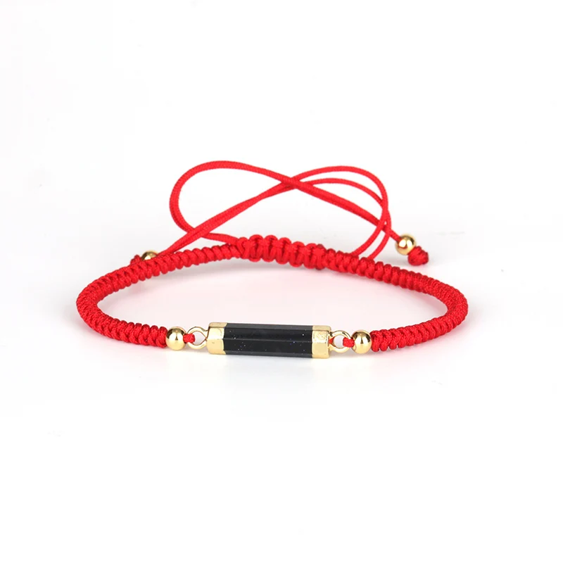 KEJIALAI браслеты для женщин, регулируемая цепочка на шнуровке, натуральные браслеты с кристаллами, персональные красные геометрические браслеты B226
