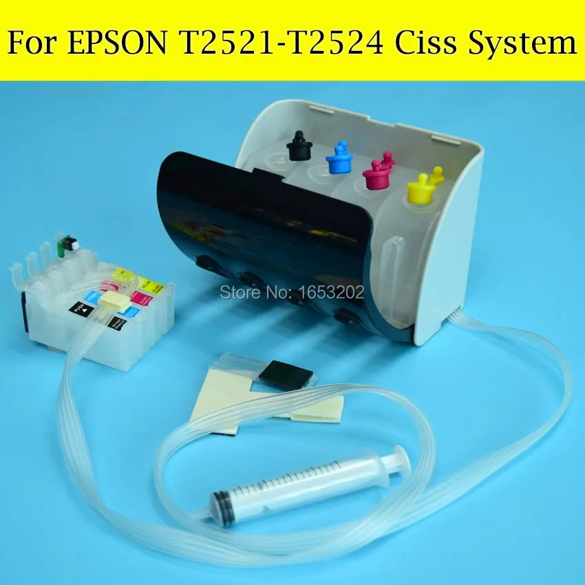 T2521 T2524 Ciss система с дуговым чипом для Epson WF 7610 WF7620 7110dtw WF3640 WF3620 5190WF5690 чернильные