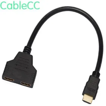 

HDMI one centimeter two mothers 1 in 2 out mobile computer projector digital camera MP4 display data cable
