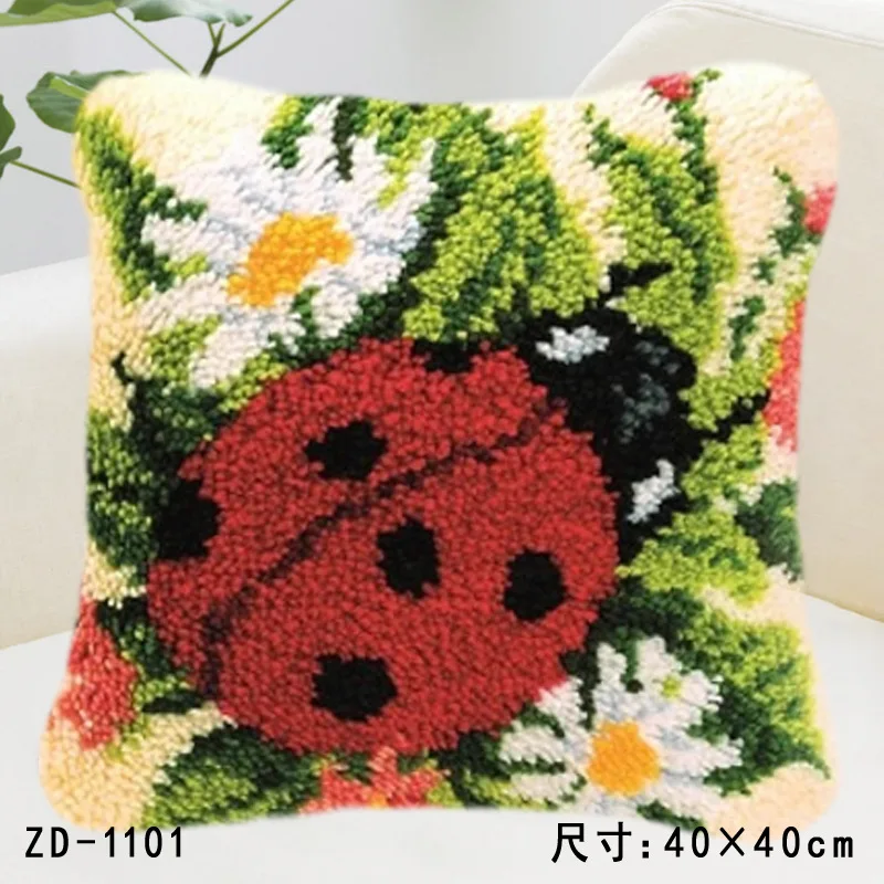 

ZD1101 Pillow Cushion Latch Hook Kit Embroidery DIY Craft Cross Stitch Needlework Embroidery Counted Cross-Stitching Kit Set