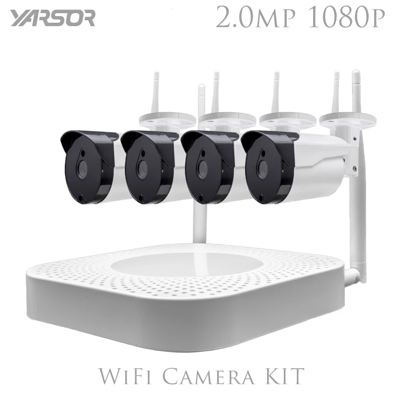IP4200THA-P 4CH NVR 1080 P Водонепроницаемый IP Wi-Fi комплект Беспроводной видеонаблюдения