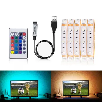 

SMD 2835 RGB USB charger LED Strip light DC 5V USB Flexible Cable LED Light lamp Tape 1M 2M 3M 4M 5M IR RGB Remote control
