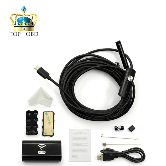 Лидер продаж! 1 10 м 8 мм эндоскоп Wifi беспроводной для iOS Android бороскоп HD 720P 2.0MP 6LED