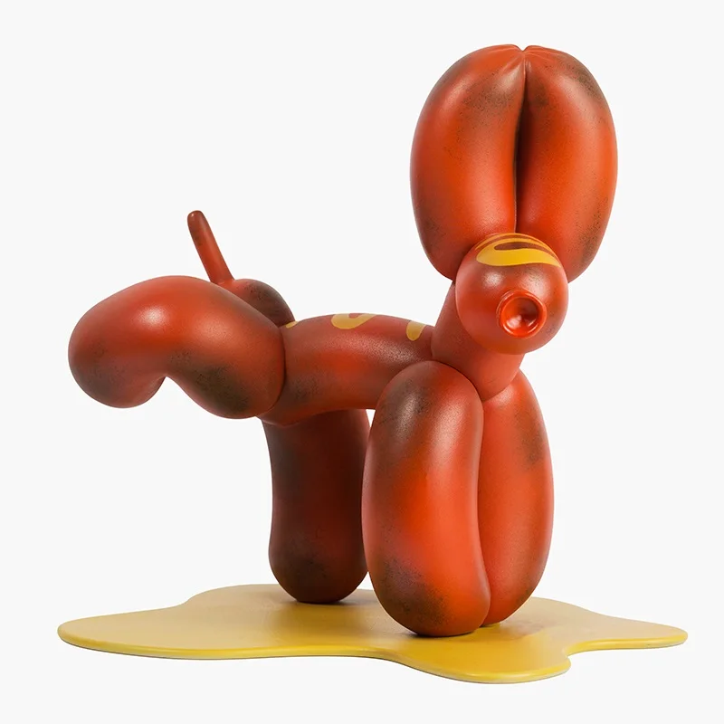 

MIGHTY JAXX PEEPEK Hot Dog Pee Dog Statue Balloon Dog Figurine Animals Resin Art&Craft Home Decoration Limited R1704