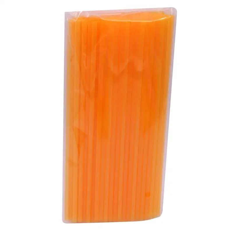 

200 Pcs Plastic Straws Disposable Flat Mouth and Straight Drinking Straws Smoothie Drink Straws for Wedding Birthday Party Favors- 26x0.6 cm (Orange)