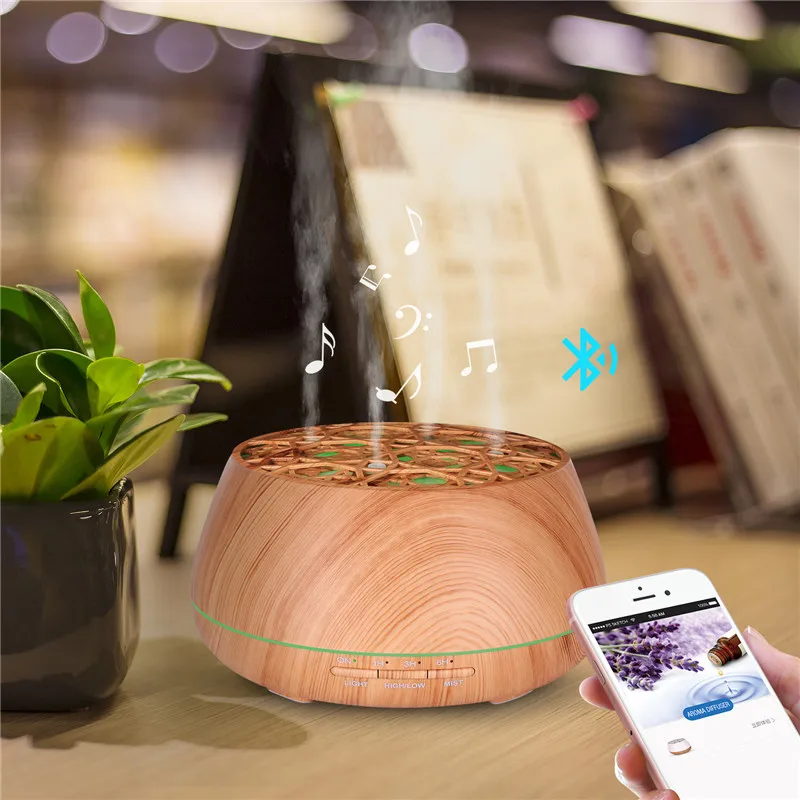  DEVISIB Bluetooth Speaker Aroma Essential Oil Diffuser Waterless Auto Shut-off 7 Color Changing LED