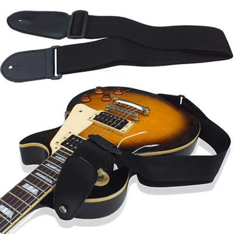 

PU Leather + Nylon Multifunction Black Useful Folk Guitar Straps Adjustable 75-120cm Electric Acoustic Bass Guitar Strap
