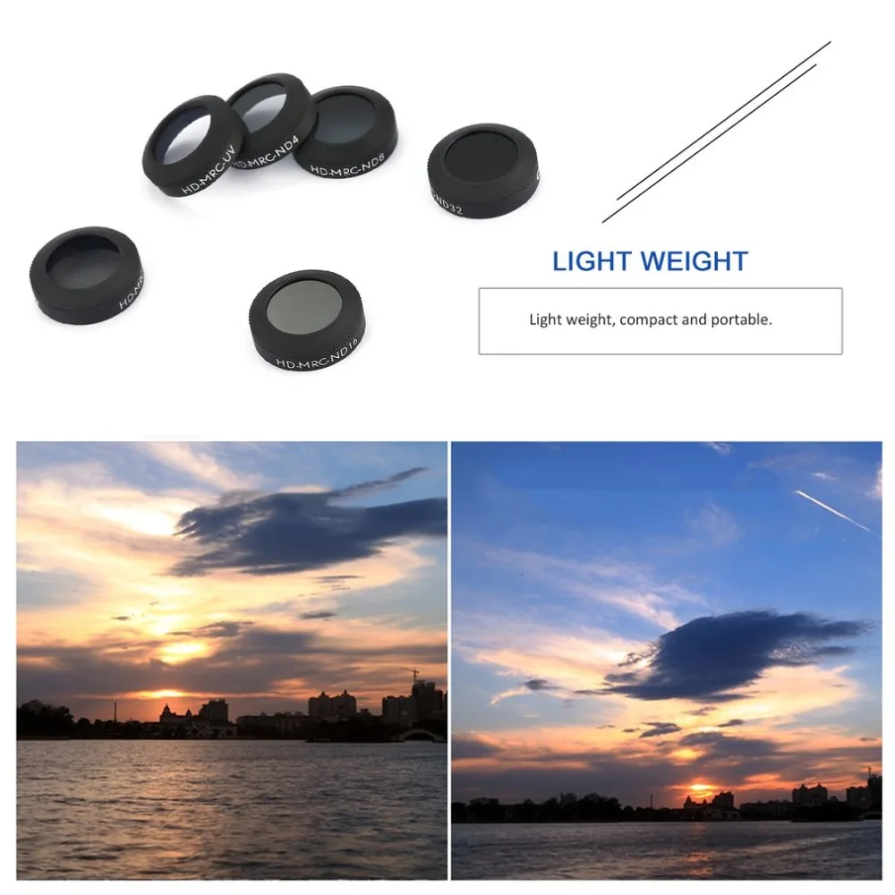 

6 pieces Portable Mini HD MRC UV ND4 ND8 ND16 ND32 CPL HD Lens Filters For Air Drone Quadcopter Accessories