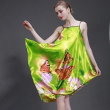 SSH001 High Quality Silk Nightgown Women Sexy Spaghetti Strap Flower Lingerie font b Dress b font