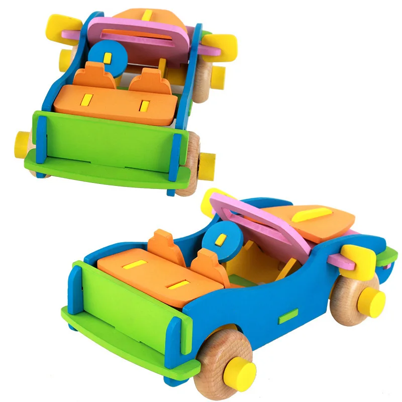 Новый Деревянный 3D трехмерный Собранный автомобиль плагин в сборке гоночного
