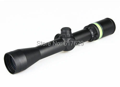 

New Tactical 3-9x40  Green Fiber Rifle Spotting Scope Triangle Reticle With Rail Mount Cover For Hunting CL1-0266