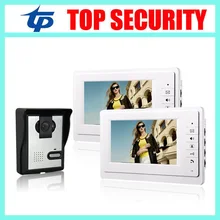 IP64 impermeable versión nocturna del IR 420 TVL cámara de 7 pulgadas de vídeo puerta sistema de teléfono con cable video de la puerta de intercomunicación de vídeo timbre de la puerta de control