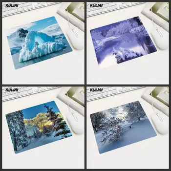 

XGZ Fresh Winter Snow Small Size Rectangular Durable Office Computer Gaming Pc Keyboard Laptop Desk Pad Coaster Gift Mats