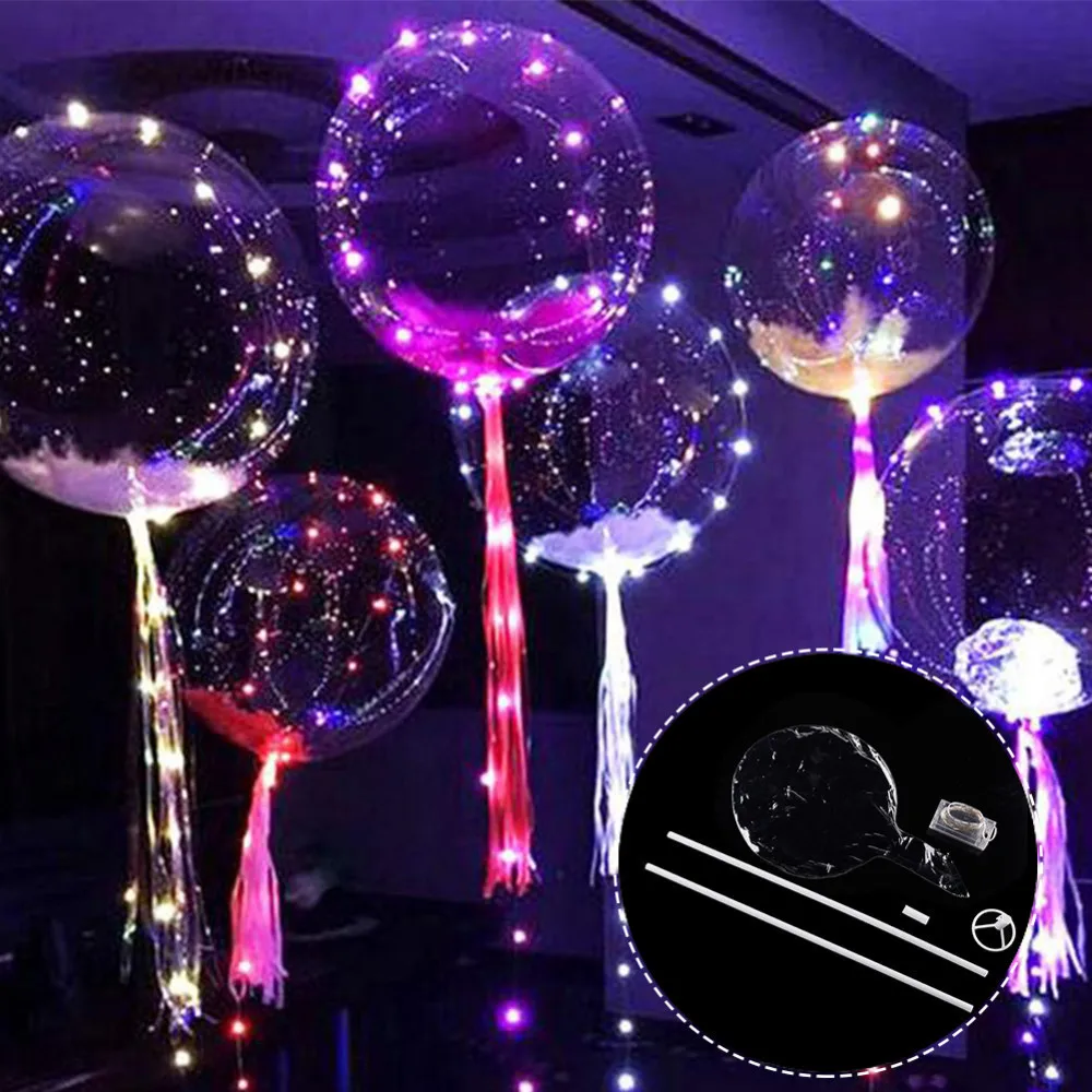 18inch Clear Bubble Balloon Glowing with Led Strip Copper Wire Ballon