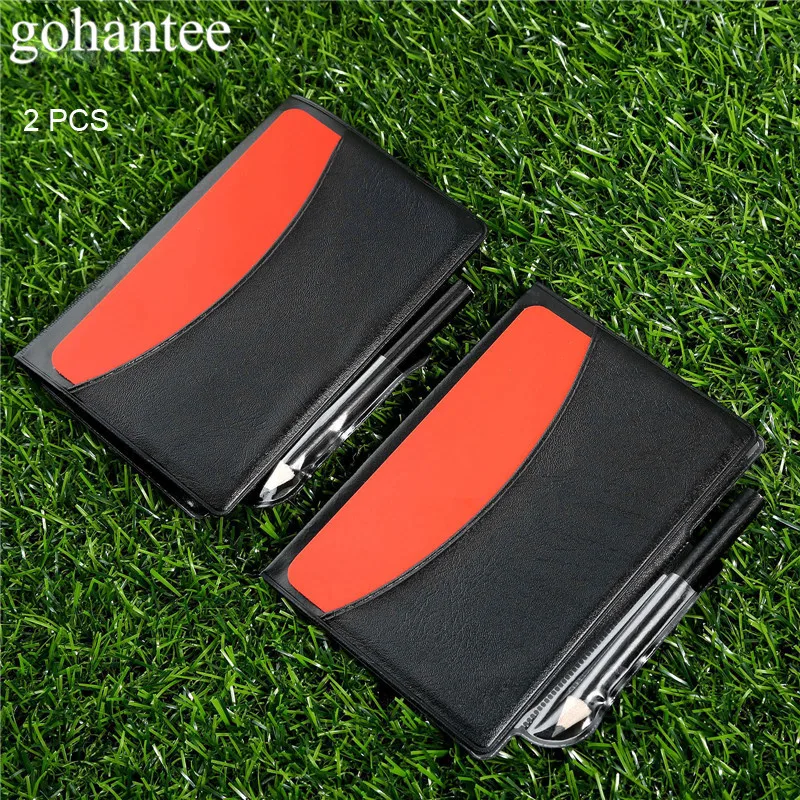 Gohantee 2ps futebol acessórios jogo árbitro notebook com cartão vermelho  cartão amarelo e lápis para jogos de futebol árbitros - AliExpress