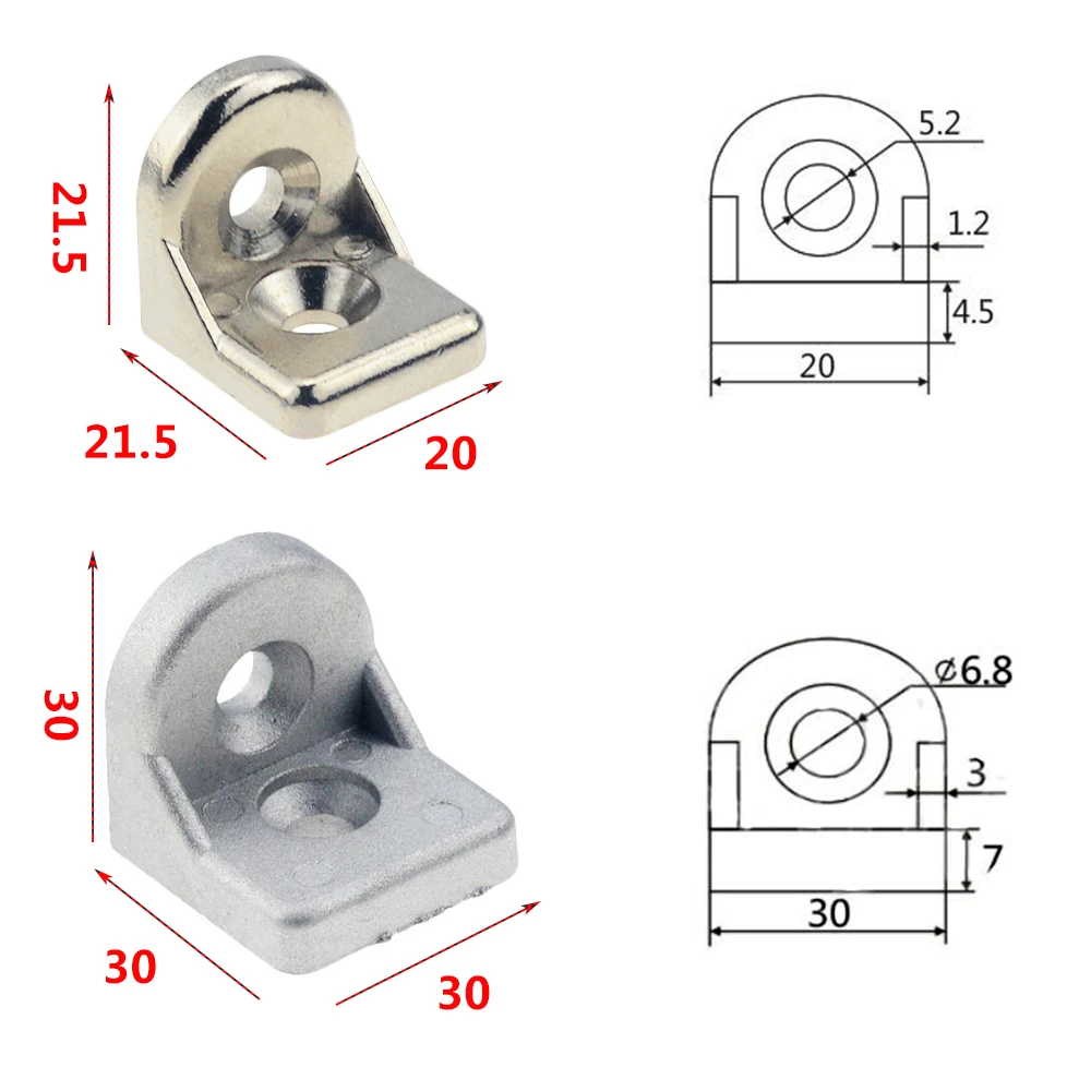 1PC Steering Angle Corner Bracket 3030 4040 4545 90 Degree Connector Connection Joint for Aluminum Profile