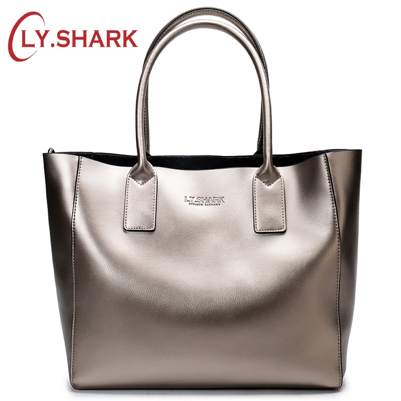 Senhoras de Couro Bolsa de Ombro Shark Bolsa Feminina Genuíno Mensageiro Grande Famosa Marca Designer Moda Tote Ly.