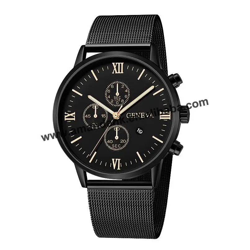 

Alloy Mesh Men Casual Watches Round Analog Quartz Date Men Wrist Watch Casual Men Women Geneva Watches 657