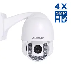 Anpviz 2MP/5MP PTZ IP Камера HD 4X4 дюймов мини Размеры Оптический зум PTZ IP Камера видеонаблюдения безопасности Скорость купол Камера s сети Onvif