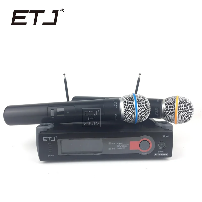 

ETJ Brand SLX24 2 Transmitter Professional Wireless Microphone SLX242 Double Beta58 Receiver Handheld Wireless Microfone System