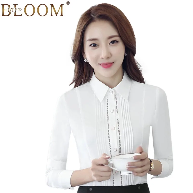 White Blouses Shirt Fashion Korean Blouse 2017 Autumn New