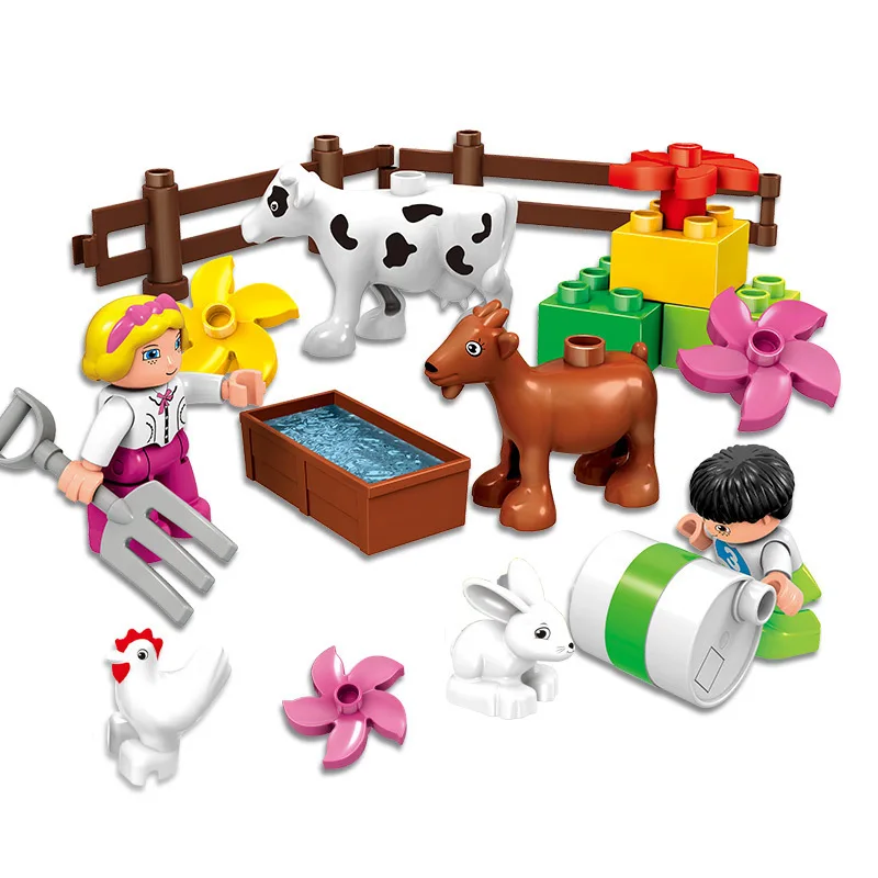 115 шт. совместимые Legoe Duploe строительные блоки игрушки для детей большие частицы
