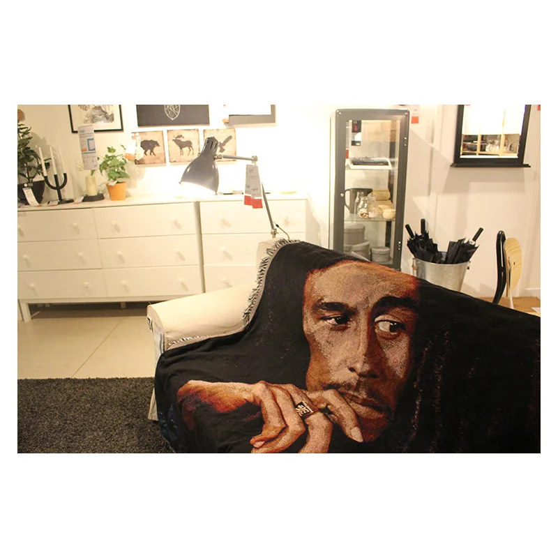Tanie Tapestry Wall Hanging College akademik Room Decor Macrame Sofa ręcznik Home Decoration dywan typu koc jamajka reggae bob marley