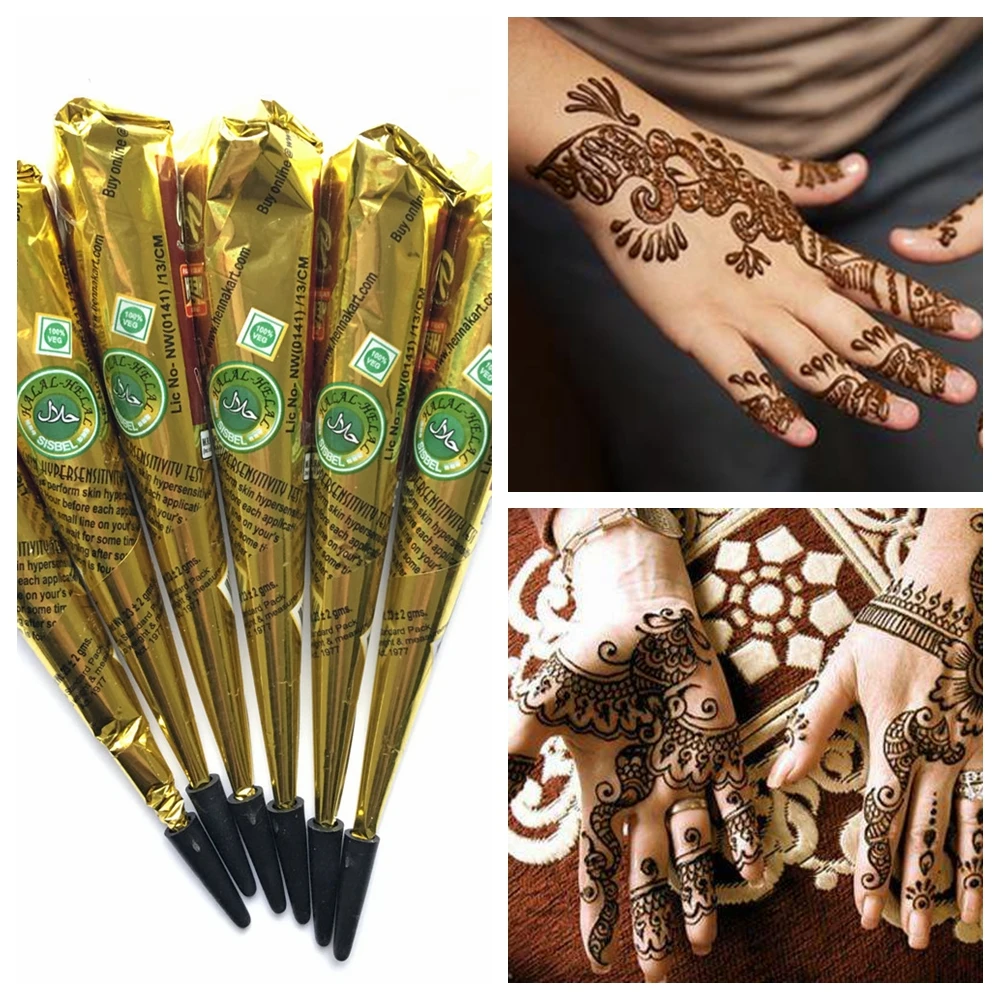 Wo Kann Man In München Henna Kaufen 6-teile-los-Nat-rliche-Pflanzliche-Braun-Henna-Tattoo-Paste-Indische
