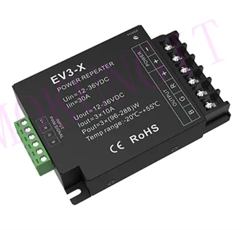 

3CH*10A 12-24VDC CV Power Repeater EV3-X Dimming/color temperature/RGB 3 in 1 Constant Voltage Power Amplifier