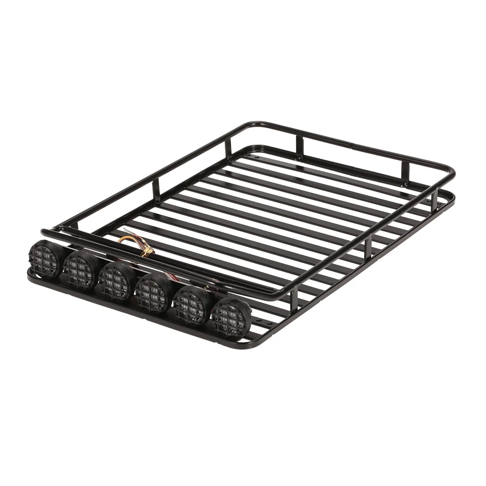 AX-519 Metal Roof Rack Luggage with 6 LED Light Lamp Kit  for Axial SCX10 RC4WD D90 RC Car 110 RC Rock Crawler Cars Parts (8)