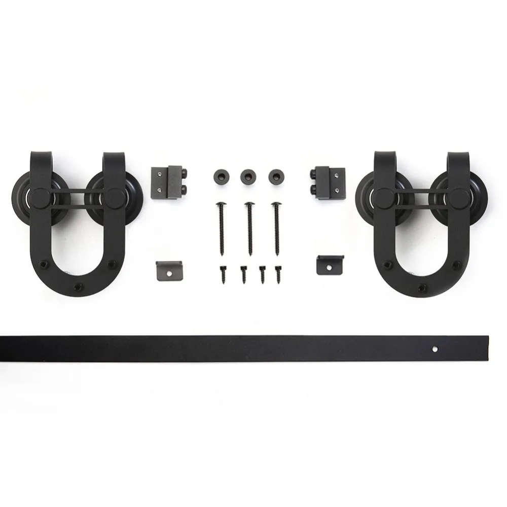 

3.3 FT High Cost-Effective Black Carbon steel REAL mini rustic barn door hardware for kitchen Bathroom cabinet door