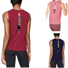 Женские рубашки для спортзала, летняя майка для йоги, Быстросохнущий Спортивный жилет, открытая спина, женская одежда для фитнеса, рубашка для тренировок, спортивная одежда для бега