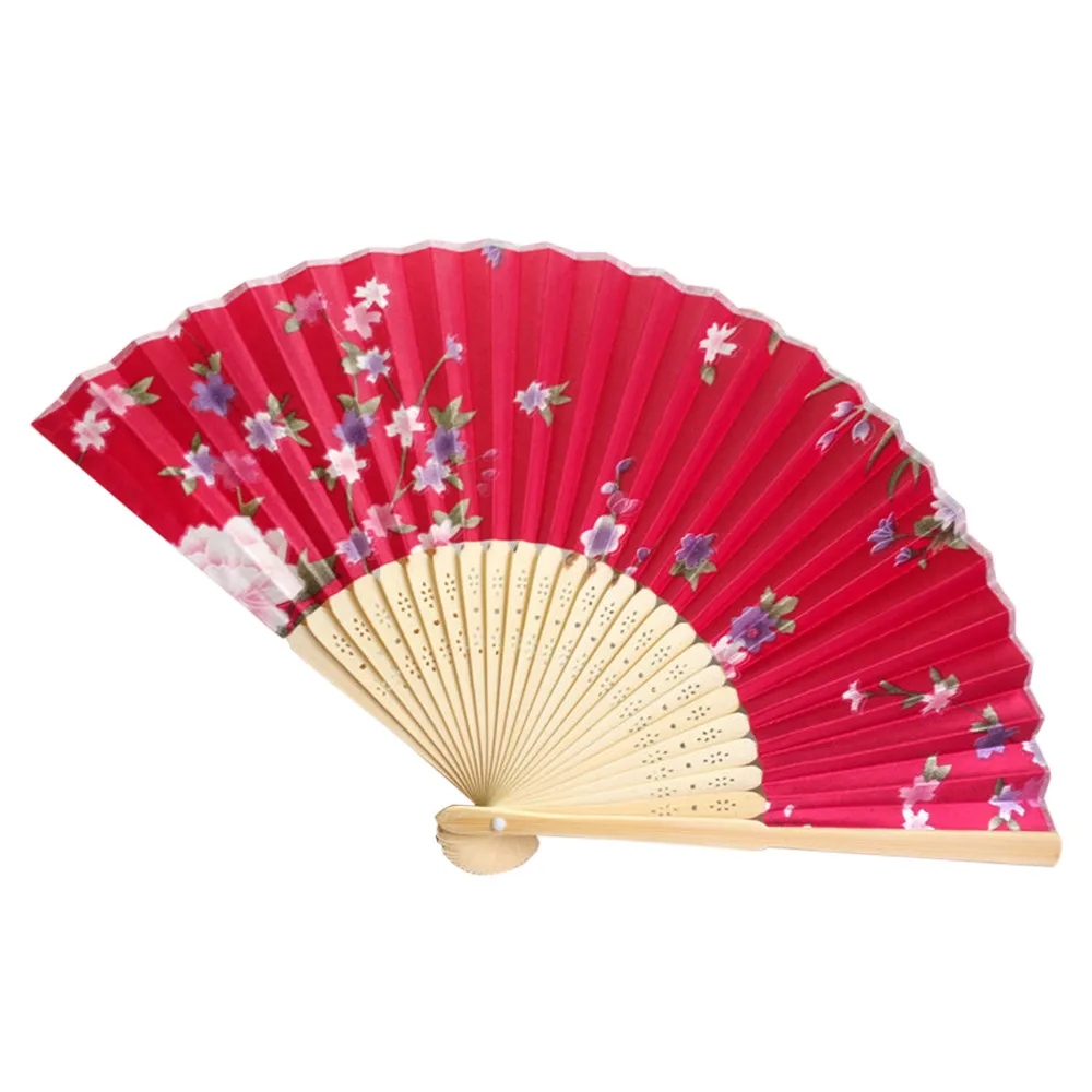 Летние винтажные бамбуковые складные ручные Цветочные веера китайские танцевальные вечерние карманные подарки свадебные красочные